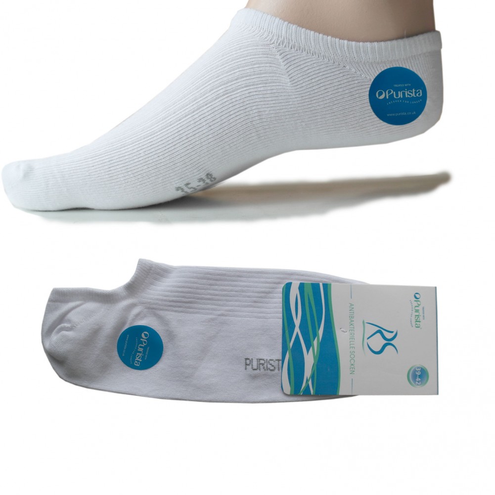 Antibakterielle offene Füßlinge Socken für Damen & Herren - weiss 