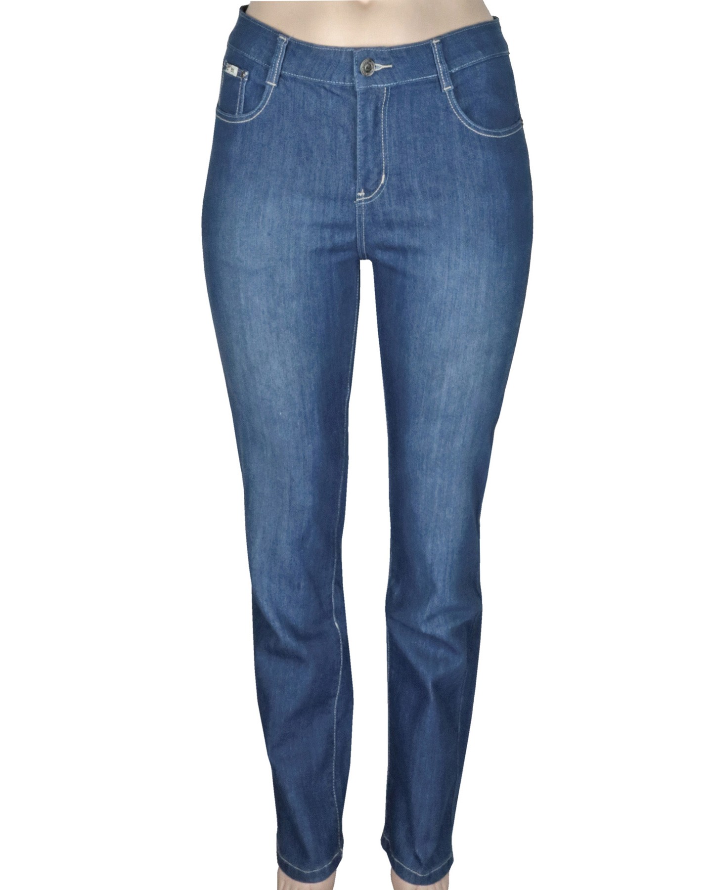 B.S Stretch Jeans Damen 5-Pocket Denim Hose mit geradem Bein Gr. 46
