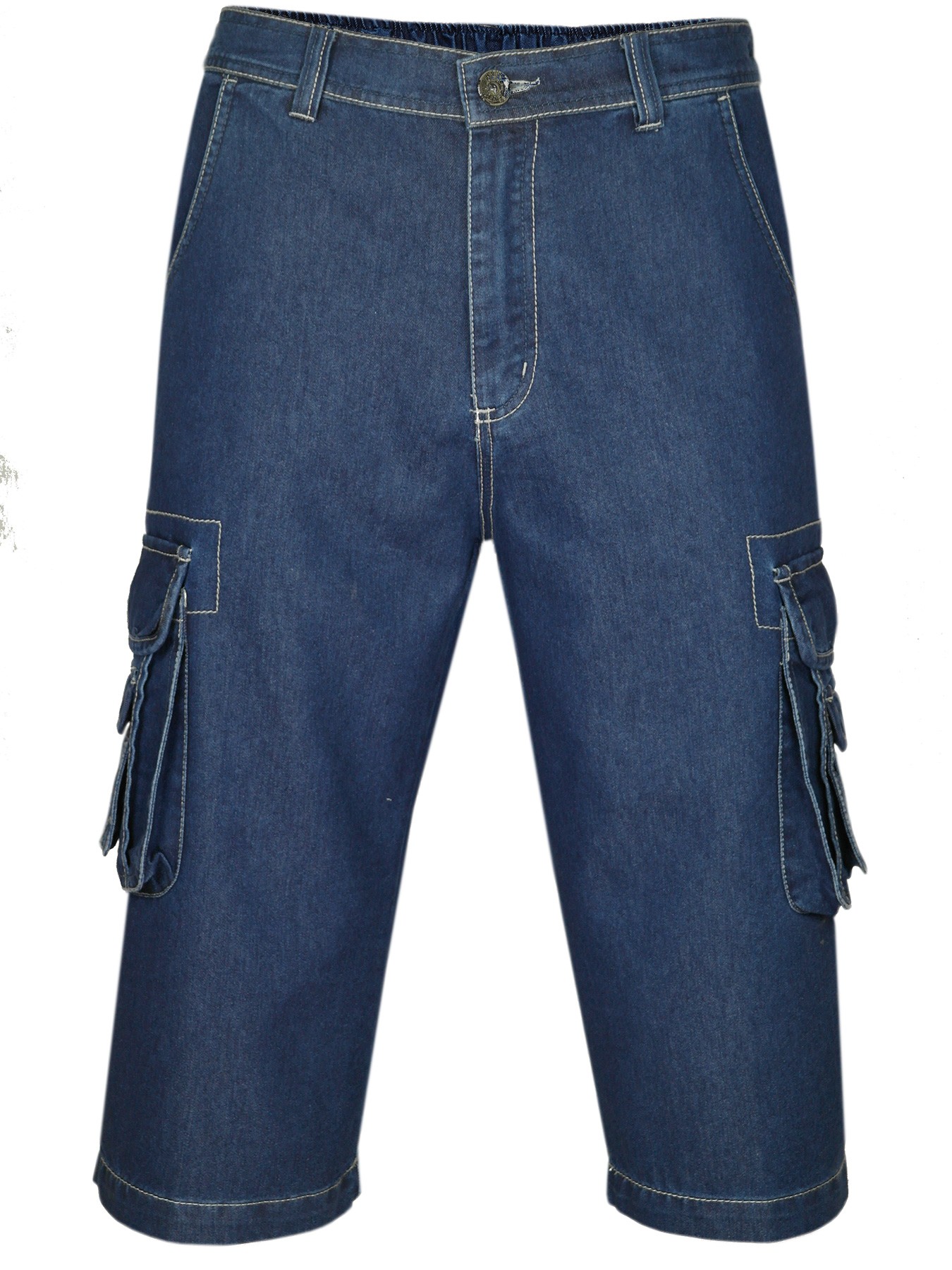 Herren Shorts Jeans Bermuda mit Cargotaschen
