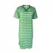 Kurzarm Damen Nachthemd aus 100% Baumwolle im Ringellook 6 Farben Grün