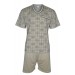 FORMEN - Kurzer Herrenschlafanzug, Pyjama mit Shorty 100% Baumwolle - Beige