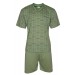 FORMEN - Kurzer Herrenschlafanzug, Pyjama mit Shorty 100% Baumwolle - Oliv