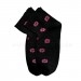 Modische Kurze Socken mit Blümchen - schwarz 38-40
