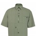 Trachtenhemd, Hemd mit kurzer Ärmel und Stickerei - Grün front ansicht