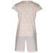 Damen Kurz-Pyjama, Shorty Set 100% Baumwolle - Orange/Hinteransicht